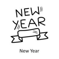 nuevo año vector contorno icono diseño ilustración. nuevo año símbolo en blanco antecedentes eps 10 archivo