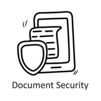 Document Security vector outline Icon Design illustration. Security Symbol on White background EPS 10 File