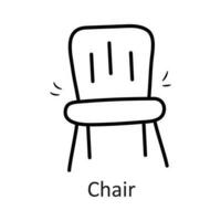 Chair vector outline Icon Design illustration. Household Symbol on White background EPS 10 File