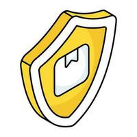 Editable design icon of parcel security vector