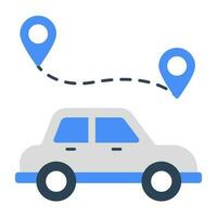 A flat design icon of car location vector