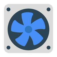 A flat design icon of computer fan vector