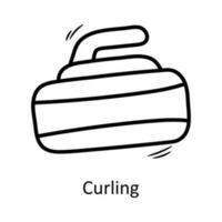 curling vector contorno icono diseño ilustración. olímpico símbolo en blanco antecedentes eps 10 archivo