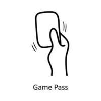 Game Pass vector outline Icon Design illustration. Olympic Symbol on White background EPS 10 File