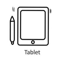 Tablet vector outline Icon Design illustration. Stationery Symbol on White background EPS 10 File