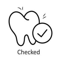 Checked vector outline Icon Design illustration. Dentist Symbol on White background EPS 10 File