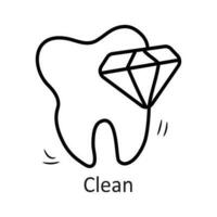 limpiar vector contorno icono diseño ilustración. dentista símbolo en blanco antecedentes eps 10 archivo