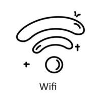 Wifi vector outline Icon Design illustration. Communication Symbol on White background EPS 10 File