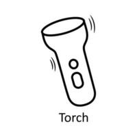 Torch vector outline Icon Design illustration. Travel Symbol on White background EPS 10 File