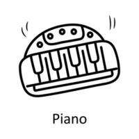 Piano vector outline Icon Design illustration. Toys Symbol on White background EPS 10 File