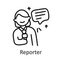 Reporter vector outline Icon Design illustration. Communication Symbol on White background EPS 10 File