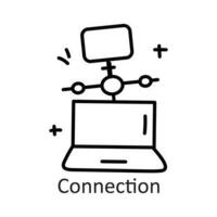 Connection vector outline Icon Design illustration. Communication Symbol on White background EPS 10 File