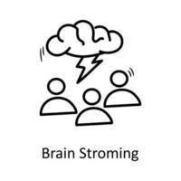 Brain Storming  vector outline Icon Design illustration. Business Symbol on White background EPS 10 File