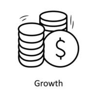 Growth  vector outline Icon Design illustration. Business Symbol on White background EPS 10 File