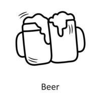 cerveza vector contorno icono diseño ilustración. nuevo año símbolo en blanco antecedentes eps 10 archivo