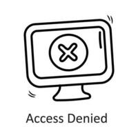 Access Denied vector outline Icon Design illustration. Security Symbol on White background EPS 10 File