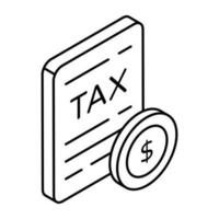 Modern design icon of tax paper vector