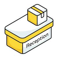 A flat design icon of logistic reception vector