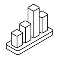 A premium download icon of bar chart vector