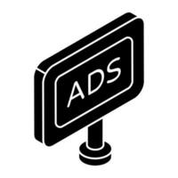 Advertisement board icon in unique design vector