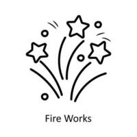 Fire Works vector outline Icon Design illustration. Party and Celebrate Symbol on White background EPS 10 File