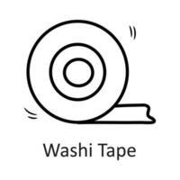 Washi Tape vector outline Icon Design illustration. Stationery Symbol on White background EPS 10 File