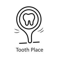 Tooth Place vector outline Icon Design illustration. Dentist Symbol on White background EPS 10 File