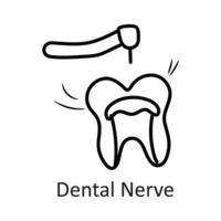 Dental Nerve vector outline Icon Design illustration. Dentist Symbol on White background EPS 10 File