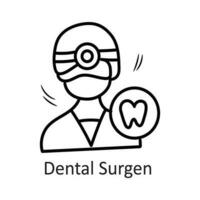 Dental Surgeon vector outline Icon Design illustration. Dentist Symbol on White background EPS 10 File