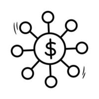 Money Flow vector outline Icon Design illustration. Banking and Finance Symbol on White background EPS 10 File