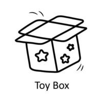 Toy Box vector outline Icon Design illustration. Toys Symbol on White background EPS 10 File