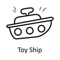 Toy Ship vector outline Icon Design illustration. Toys Symbol on White background EPS 10 File