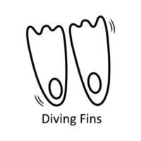 Diving Fins vector outline Icon Design illustration. Travel Symbol on White background EPS 10 File