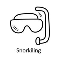 Snorkeling vector outline Icon Design illustration. Travel Symbol on White background EPS 10 File