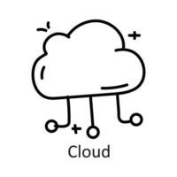 Cloud vector outline Icon Design illustration. Communication Symbol on White background EPS 10 File