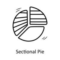 Sectional Pie  vector outline Icon Design illustration. Business Symbol on White background EPS 10 File