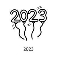 2023 vector outline Icon Design illustration. New Year Symbol on White background EPS 10 File