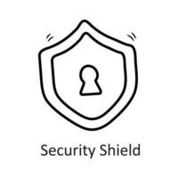 Security Shield vector outline Icon Design illustration. Security Symbol on White background EPS 10 File