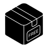 An editable design icon of free parcel vector