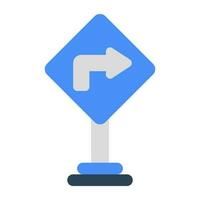 Turn right arrow icon in flat design vector