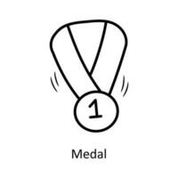 medalla vector contorno icono diseño ilustración. olímpico símbolo en blanco antecedentes eps 10 archivo