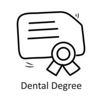 dental la licenciatura vector contorno icono diseño ilustración. dentista símbolo en blanco antecedentes eps 10 archivo