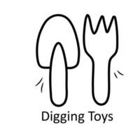Digging Toys vector outline Icon Design illustration. Toys Symbol on White background EPS 10 File