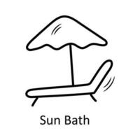 Sun Bath vector outline Icon Design illustration. Travel Symbol on White background EPS 10 File