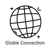 Globe Connection vector outline Icon Design illustration. Communication Symbol on White background EPS 10 File