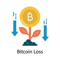 bitcoin pérdida vector plano icono diseño ilustración. Finanzas símbolo en blanco antecedentes eps 10 archivo