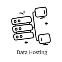 Data Hosting vector outline Icon Design illustration. Communication Symbol on White background EPS 10 File