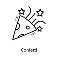 Confetti vector outline Icon Design illustration. New Year Symbol on White background EPS 10 File