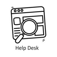 Help Desk vector outline Icon Design illustration. Security Symbol on White background EPS 10 File