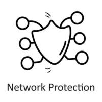 Network Protection vector outline Icon Design illustration. Security Symbol on White background EPS 10 File